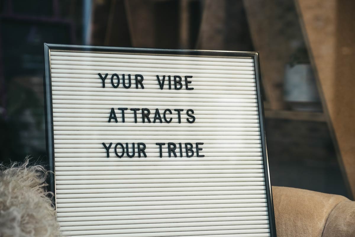 "Your Vibe Attracts The Tribe" messaging. Fundraising, coronavirus